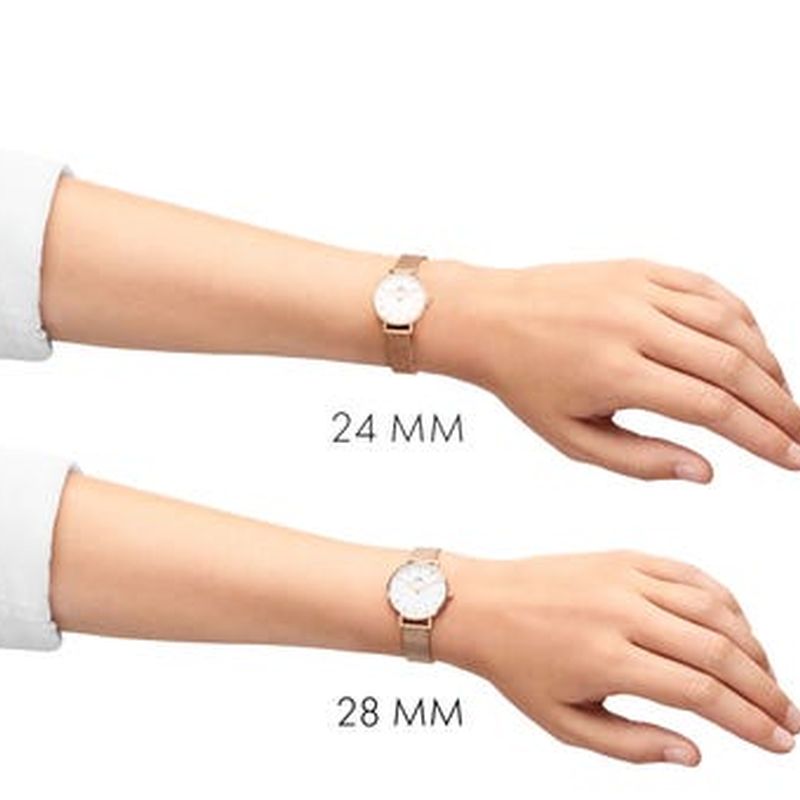 Daniel Wellington Classic Petite Dover White Dial White Nylon Strap Watch For Women - DW00100313