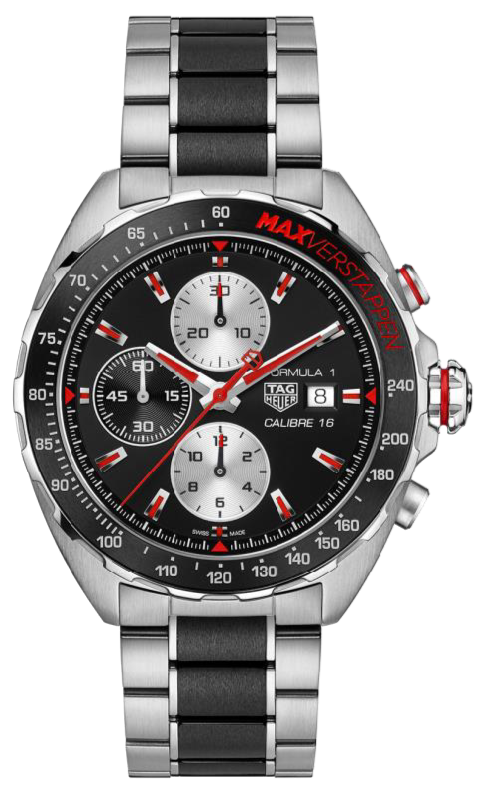 Tag Heuer Formula 1 Calibre 16 Max Verstappen Limited Edition Black Dial Two Tone Steel Strap Watch for Men - CAZ2018.BA0970