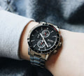 Hugo Boss Rafale Chronograph Black Dial Silver Steel Strap Watch for Men - 1513509