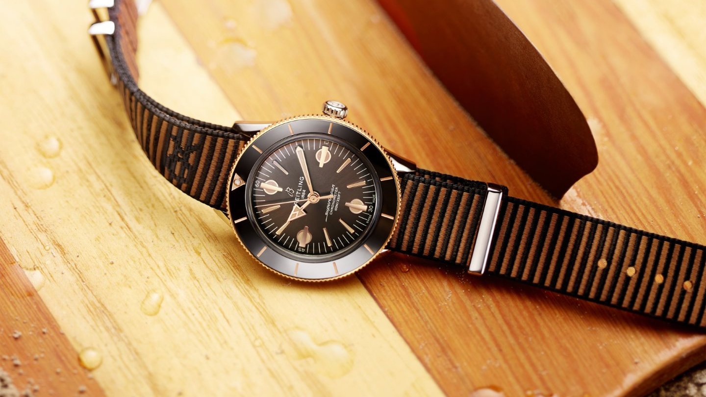 Breitling Superocean Heritage '57 Outerknown Brown Dial Brown NATO Strap Watch for Men - A103703A1Q1W1