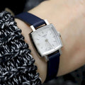 Tissot Lovely Square Silver Dial Blue Leather Strap Watch For Women - T058.109.16.031.00