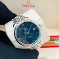 Omega De Ville Prestige Co-Axial Orbis Blue Dial Silver Steel Strap Watch for Men - 424.10.40.20.03.001