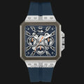 Guess Leo Chronograph Navy Blue Dial Blue Silicone Strap Watch For Men - GW0637G1