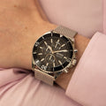 Hugo Boss Ocean Edition Black Dial Gold Mesh Bracelet Watch for Men - 1513703