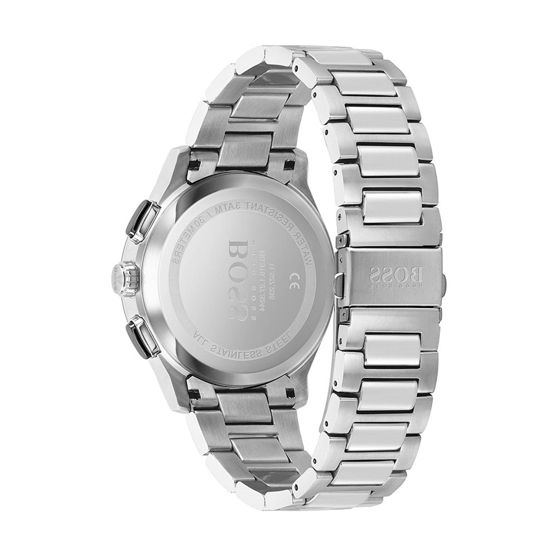 Hugo Boss Peak Black Dial Silver Steel Strap Watch for Men - 1513762