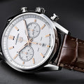 Tag Heuer Carrera Chronograph White Dial Brown Leather Strap Watch for Men - CBN2013.FC6483