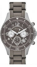 Marc Jacobs Rock Chronograph Grey Dial Grey Silicone Strap Watch for Women - MBM2595
