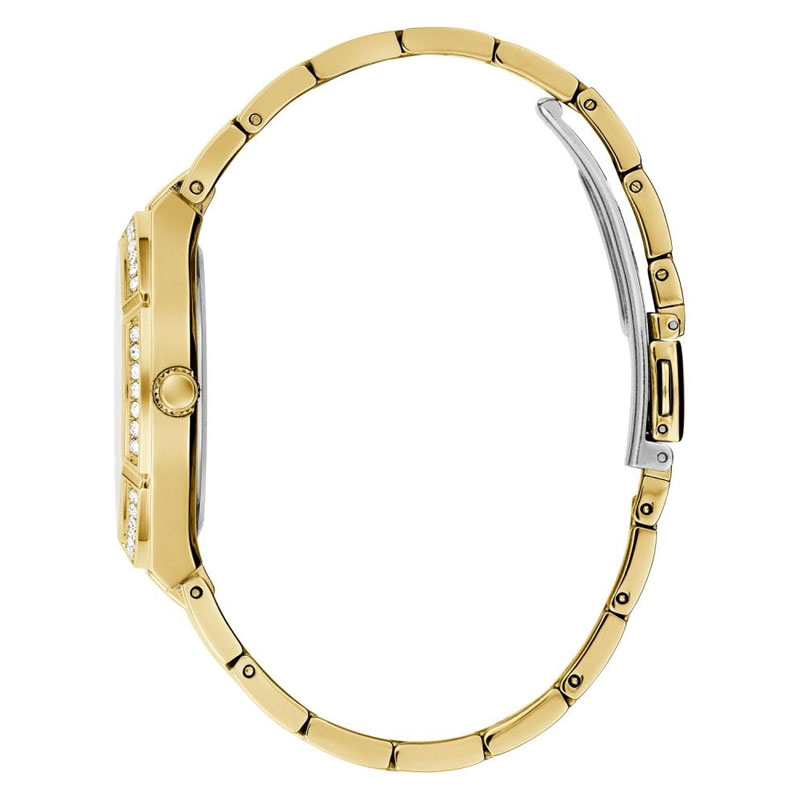 Guess Cosmo Diamonds Gold Dial Gold Steel Strap Watch For Women - GW0033L2