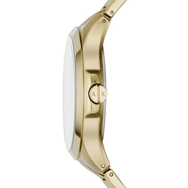Armani Exchange Hampton Chronograph Gold Dial Gold Steel Strap Watch For Men - AX2415