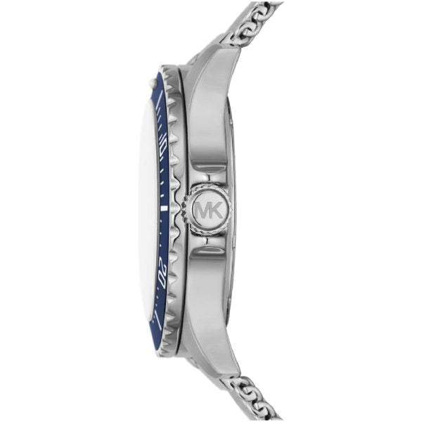 Michael Kors Everest Quartz Blue Dial Silver Mesh Bracelet Watch For Men - MK9082