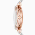 Emporio Armani Gianni T-Bar Analog White Dial Two Tone Steel Strap Watch For Women - AR60019