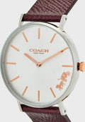 Coach Perry White Dial Brown Leather Strap Watch for Women - 14503154