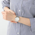 Daniel Wellington Iconic Link White Dial Silver Steel Strap Watch for Women - DW00100203