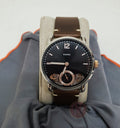 Fossil The Commuter Twist Black Dial Brown Leather Strap Watch for Men -  ME1165