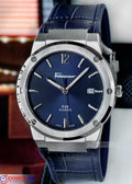 Salvatore Ferragamo F-80 Classic Blue Dial Blue Leather Strap Watch for Men - SFDT00319