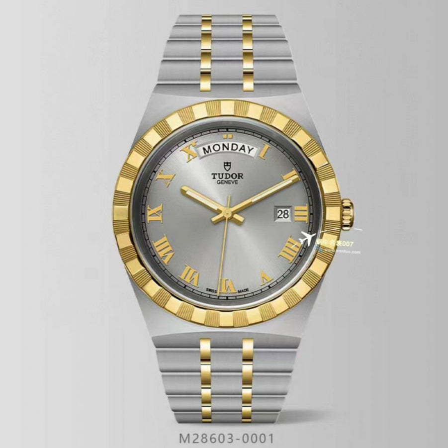 Tudor Royal Automatic Silver Dial Two Tone Steel Strap Watch for Men - M28603-0001