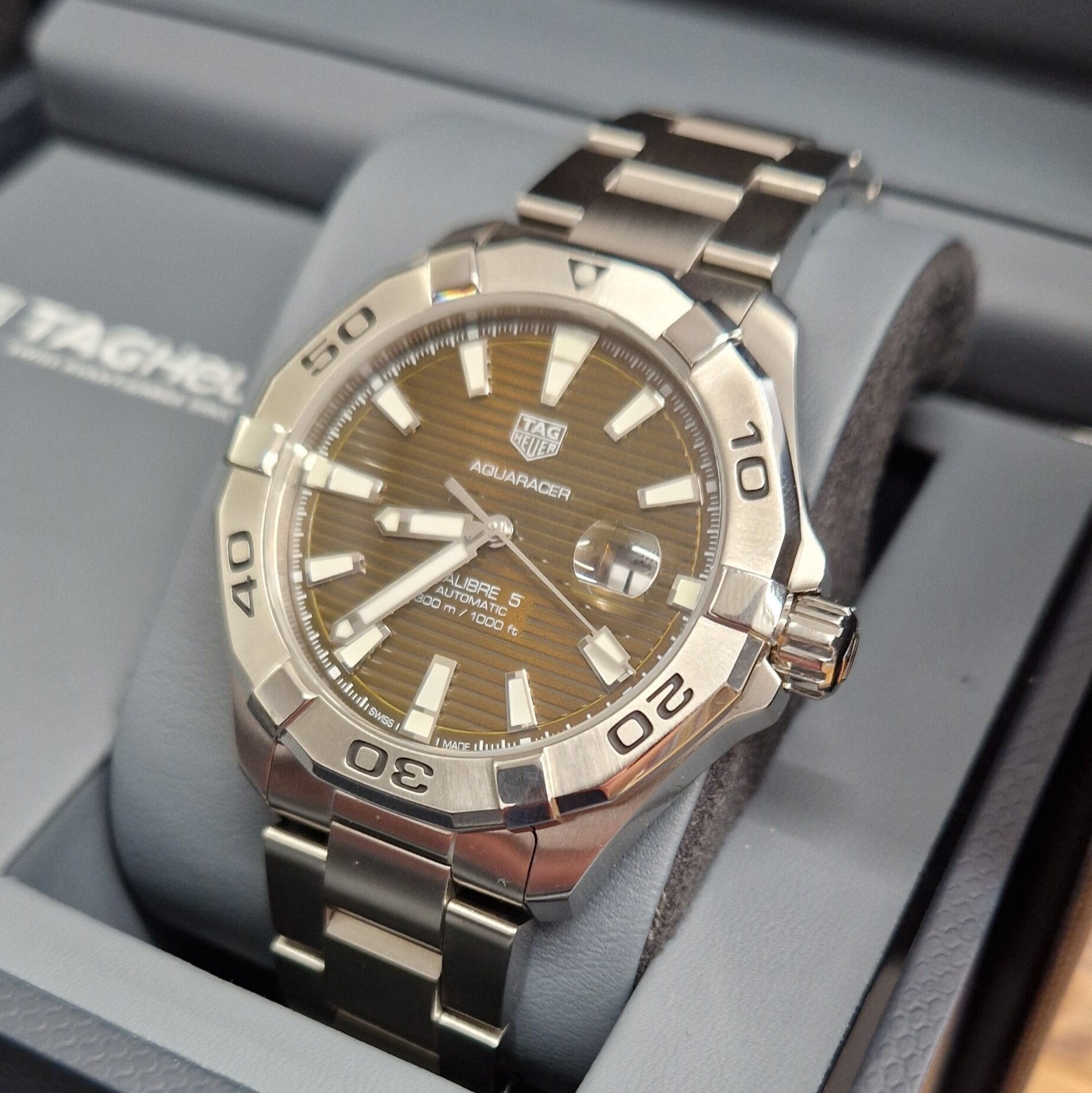 Tag Heuer Aquaracer Brown Sunray Dial Watch for Men - WAY2018.BA0927