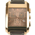 Burberry Heritage Chronograph Square Grey Dial Brown Leather Strap Watch for Men - BU1566