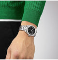 Tissot PR 100 Sport Quartz Black Dial Silver Steel Strap Watch For Men - T101.610.11.051.00