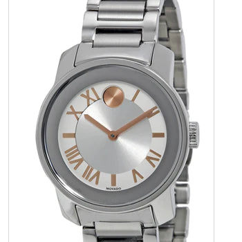 Movado Bold Silver Dial Silver Steel Strap Watch for Women - 3600244