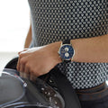 Hugo Boss Jet Blue Dial Black Leather Strap Watch for Men - 1513283