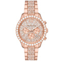 Michael Kors Layton Chronograph Rose Gold Dial Rose Gold Steel Strap Watch For Women - MK7285