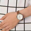 Fossil Jacqueline White Dial Brown Leather Strap Watch for Women - ES3708