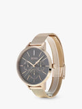 Hugo Boss Symphony Grey Dial Gold Mesh Bracelet Watch for Women - 1502424