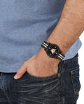Versace Palazzo Empire Black Dial Two Tone Steel Strap Watch for Men - VERD00618