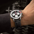 Breitling Top Time B01 Deus Black Dial Black Leather Strap Watch for Men - AB01765A1B1X1