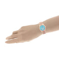 Michael Kors Runway Chronograph Turquoise Dial Rose Gold Steel Strap Watch For Women - MK6164