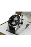 Hugo Boss Navigator Black Dial Black Leather Strap Watch for Men - 1513535