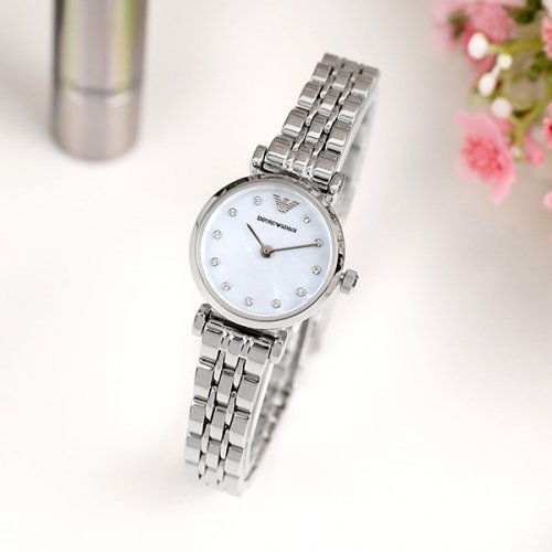 Emporio Armani Gianni Blue Dial Silver Steel Strap Watch For Women - AR1961