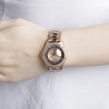 Marc Jacobs Henry Transparent Rose Gold Dial Rose Gold Steel Strap Watch for Women - MBM3339
