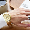 Emporio Armani Renato Chronograph White Dial Gold Steel Strap Watch For Men - AR11332