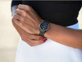 Emporio Armani Ceramica Crystals Black Dial Black Ceramic Strap Watch For Women - AR1478
