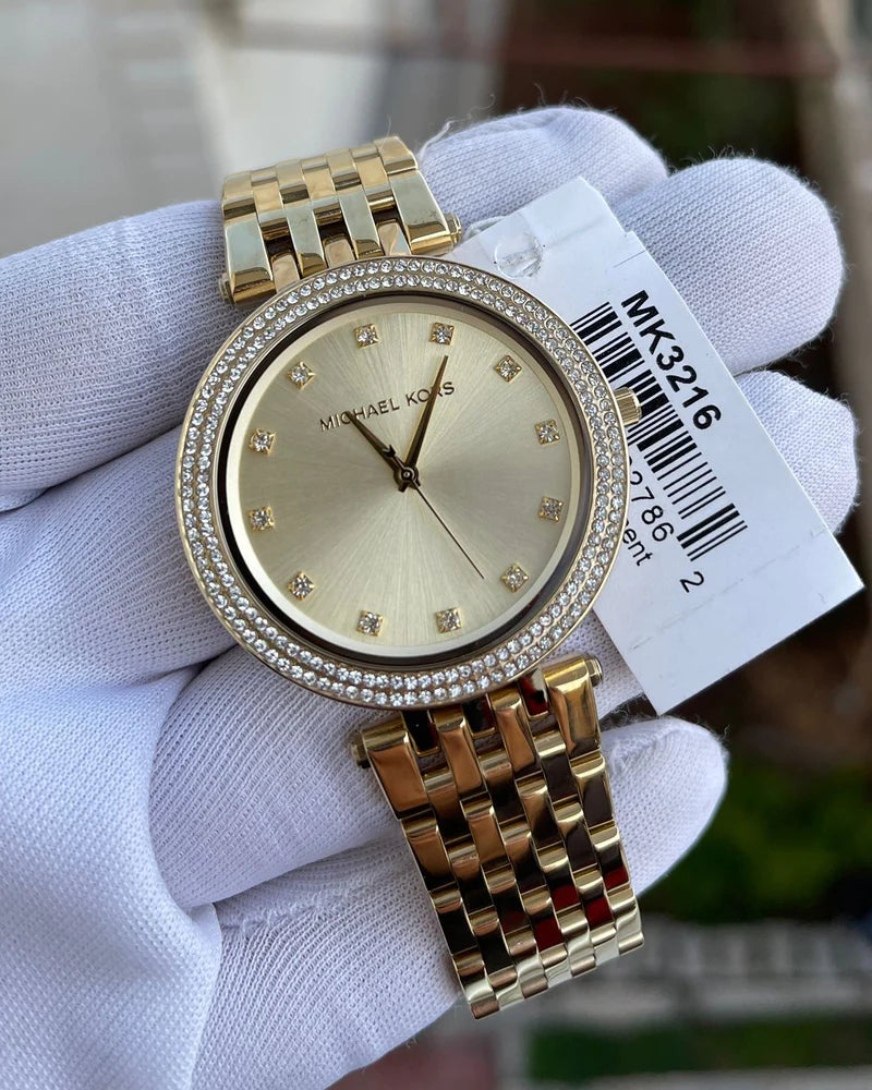 Michael Kors Darci Gold Dial Gold Stainless Steel Strap Watch for Women - MK3216