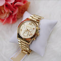 Michael Kors Cooper Gold Dial Gold Steel Strap Watch for Women - MK6274