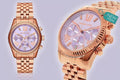 Michael Kors Lexington Purple Dial Rose Gold Steel Strap Watch For Women - MK6207