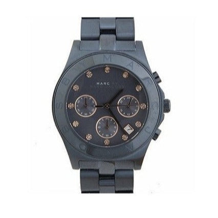 Marc Jacobs Blade Chronograph Blue Dial Blue Steel Strap Watch for Women - MBM8581