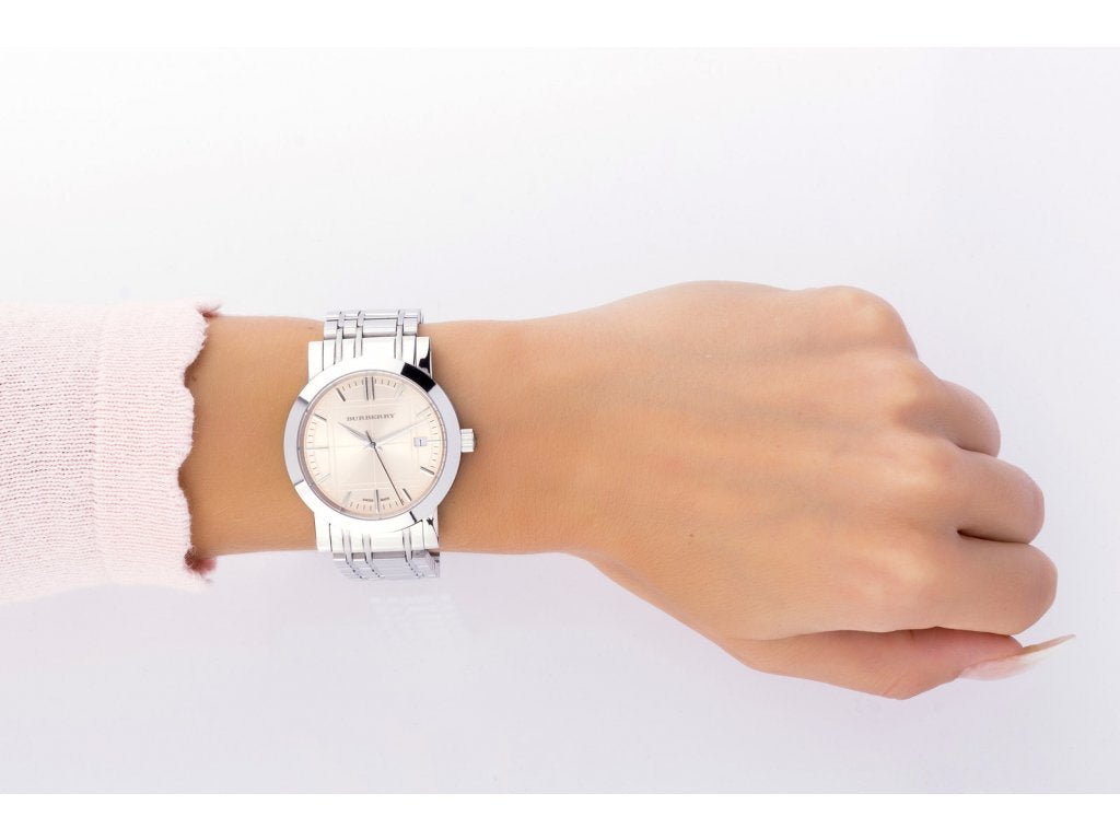 Burberry Heritage Collection Rose Gold Dial Silver Steel Strap Watch for Men - BU1352