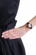 Gucci G Interlocking Mother of Pearl Dial Brown Leather Strap Watch For Women - YA133516