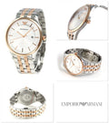 Emporio Armani Lambda Analog Silver Dial Two Tone Steel Strap Watch For Men - AR11044