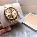 Michael Kors Hartman Quartz Gold Dial Gold Steel Strap Watch For Women - MK3490