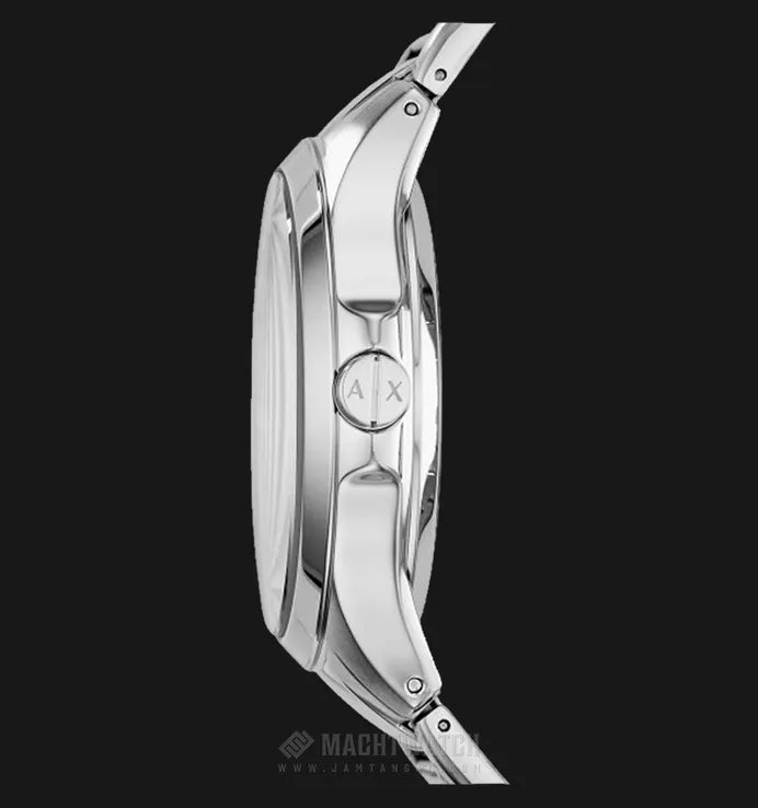 Armani Exchange Hampton Chronograph Black Dial Silver Steel Strap Watch For Men - AX2179