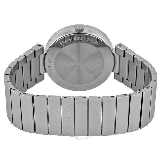 Gucci G Interlocking Black Dial Silver Steel Strap Watch For Women - YA133307