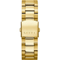 Guess Atlas Chronograph Black Dial Gold Steel Strap Watch for Men - W0668G8