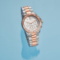 Michael Kors Everest Chronograph White Dial Two Tone Steel Strap Watch For Women - MK7214
