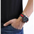 Gucci Dive Black Dial Two Tone NATO Strap Watch For Men - YA136206
