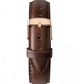 Daniel Wellington Dapper Bristol White Dial Brown Leather Strap Watch For Men - DW00100086